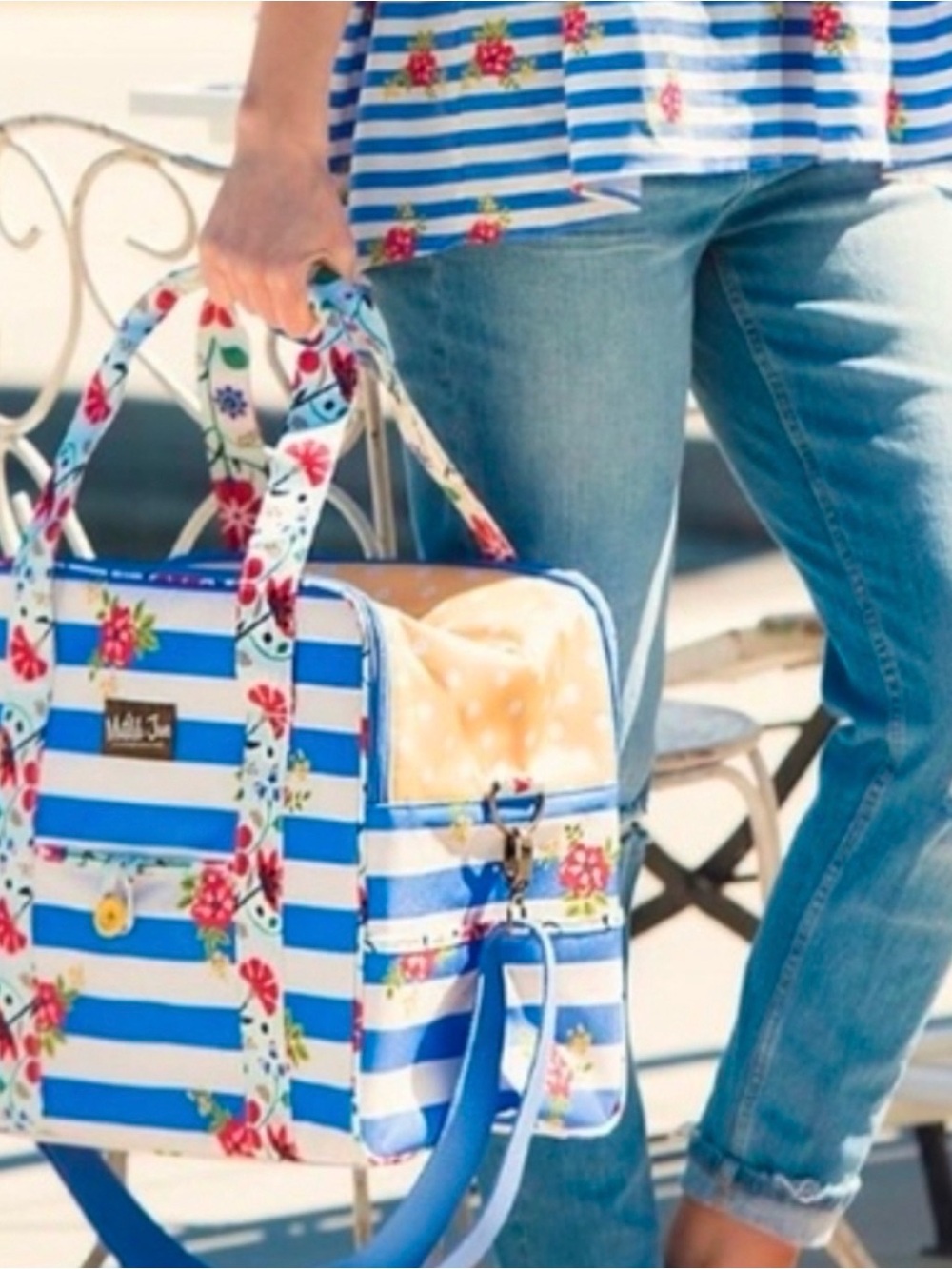 Matilda Jane Blue & White Striped Floral insulated bag - Picture 7 of 7